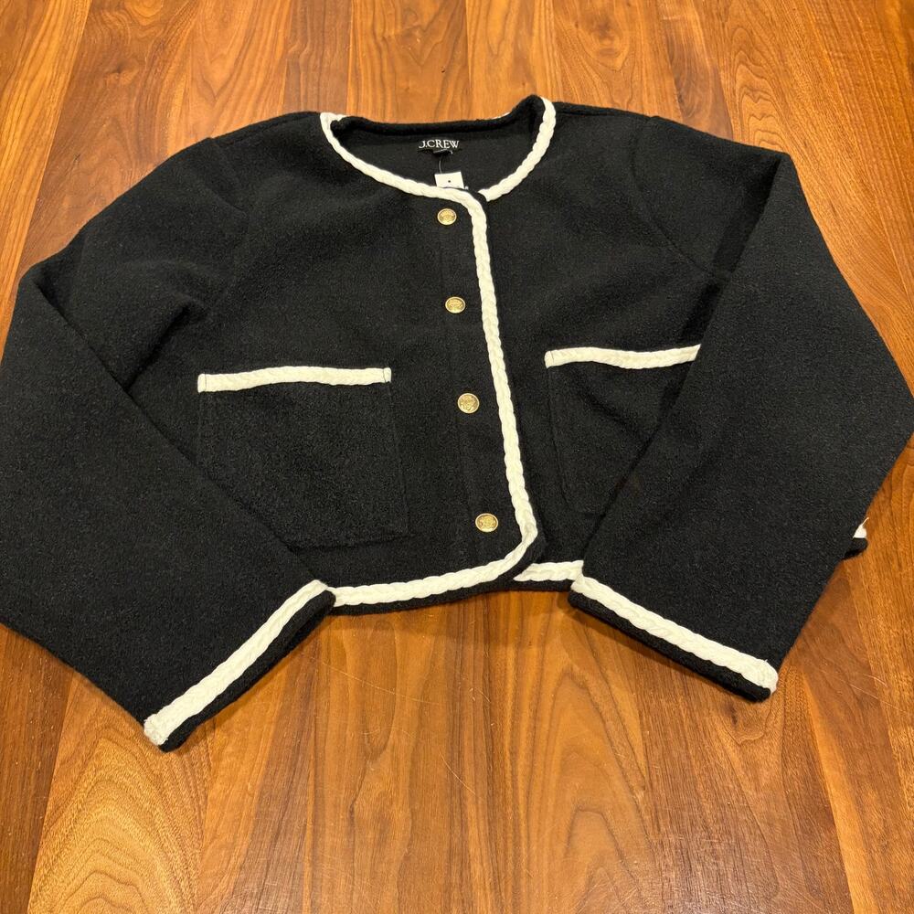NWT Size XL J Crew Cropped Boucle Lady Jacket